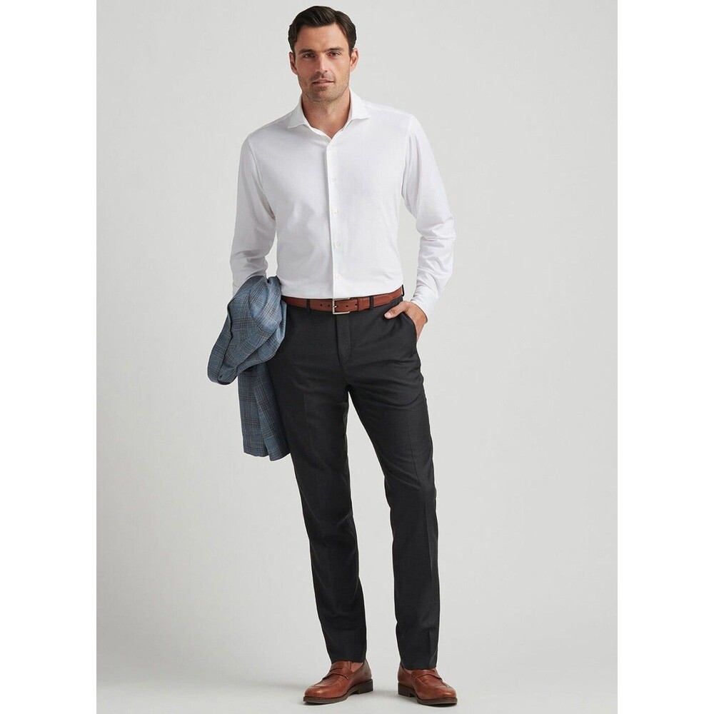 PETER MILLAR Dress Trouser CHARCOAL BLACK 100% Wool Sz 40 MSRP395